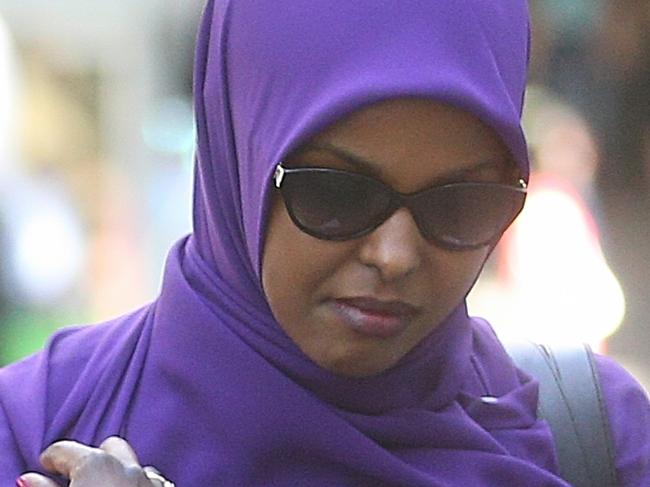 Anisa Rage (R) mother of road rage victim Yahye Hashi outside County Court on Tuesday, March 1, 2016, in Melbourne, Victoria, Australia. Ian Bouch was sentenced for his road rage incident that led to Yahye Rashi's death. Picture: Hamish Blair