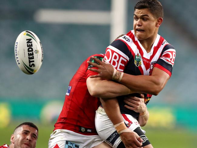 Latrell Mitchell in action for the Roosters. Picture: Gregg Porteous