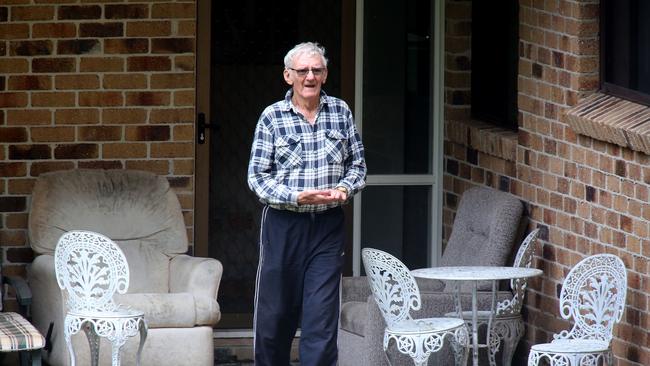 Paul Savage, who is a person of interest in the disappearance of William Tyrrell, at his house in Kendall on the NSW north coast on Sunday. Picture: Nathan Edwards