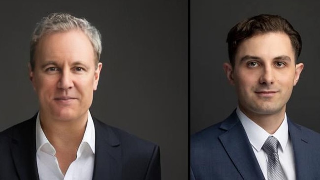 Former BlackBay Lawyers partner Justin Carroll, left, and Yianni Van Gelder.