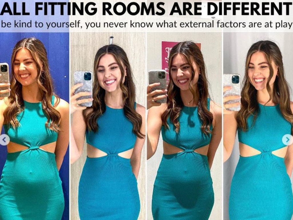 Woman Wears Same Dress In Four Fitting Rooms With Very Different