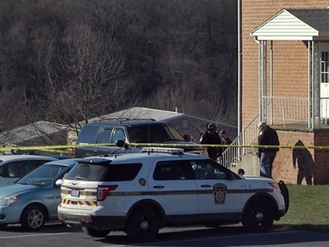 Police at the scene where Ciara Meyer shot dead by police. Picture: ABC News 27