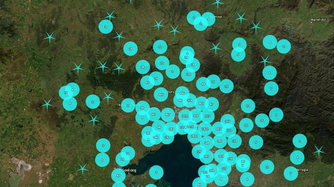 A 3.8 magnitude earthquake hit Sunbury just before midnight on Sunday. Picture: Geoscience Australia