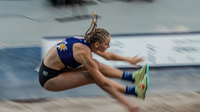 Katie Gunn from Bluehaven in the long jump.