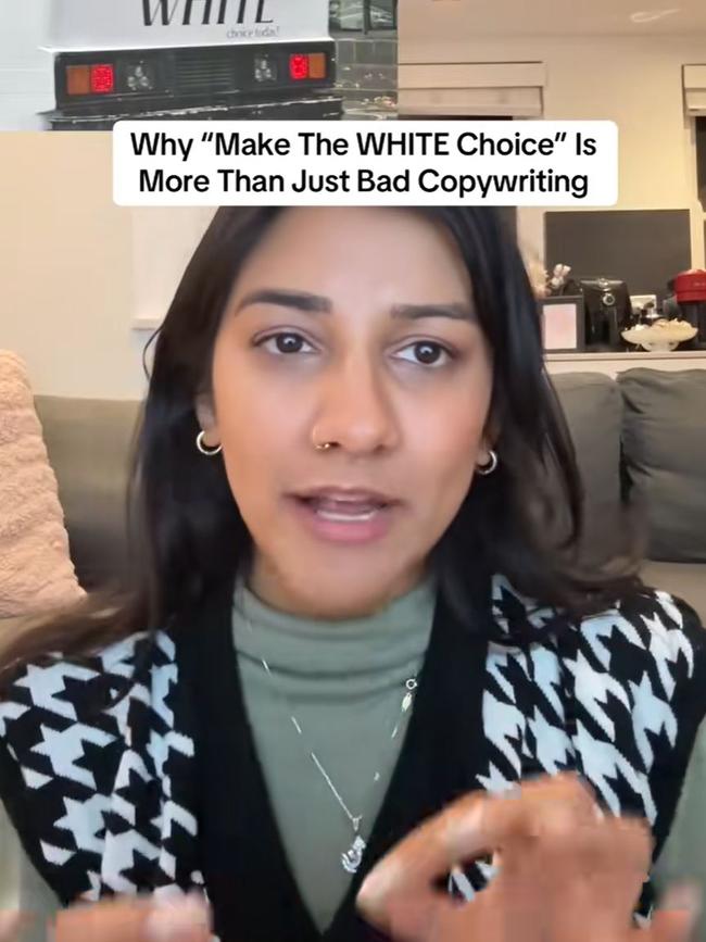 People have taken to TikTok to call out the brand for its messaging. Picture: TikTok/kritieow