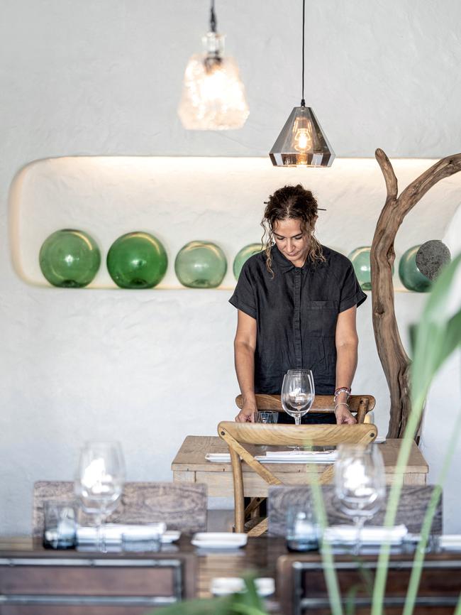 Sebe co-owner Begoña Ratón in the dining room. Photography: Mikel Ponce.