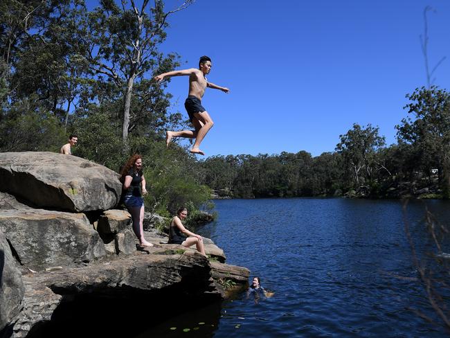 Jump to it - Lake Parramatta in Sydney. Picture: AAP