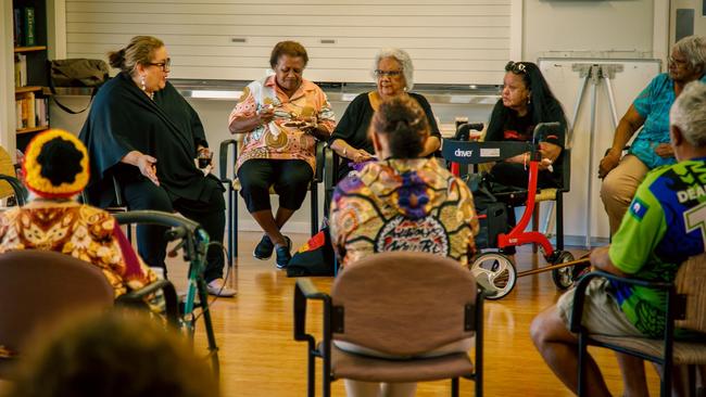 Uluru Dialogue co-chair Megan Davis at a Hervey Bay yarning circle.