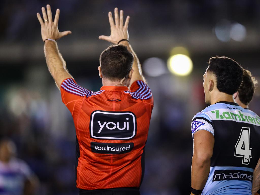 Kayal Iro is sent to the sin bin. Picture: NRL Photos