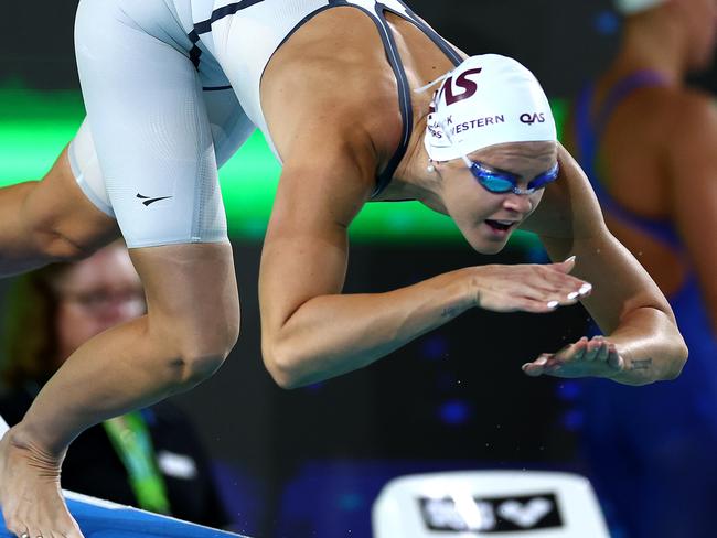 BRISBANE, AUSTRALIA - JUNE 12: Shayna Jack of Australia competes in the Women's 200 Metre Freestyle during the 2024 Australian Swimming Trials at Brisbane Aquatic Centre on June 12, 2024 in Brisbane, Australia. (Photo by Quinn Rooney/Getty Images)