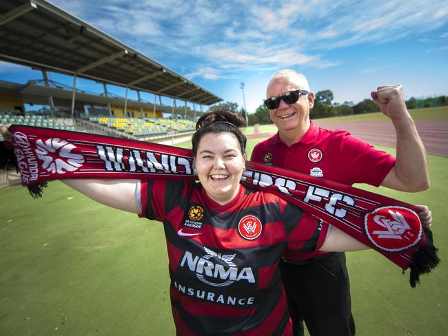 Kate and Richard Durnell travelled to Saudi Arabia to watch the Wanderers play in the Asian Champions League. Picture: Phillip Rogers