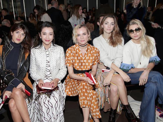 Jeanne Damas, Li Bingbing, Diane Kruger, Sofia Sanchez and Jessica Hart attend the Tory Burch FW17 Show during New York Fashion Week at the Whitney Museum of American Art on February 14, 2017 in New York City. Picture: Getty