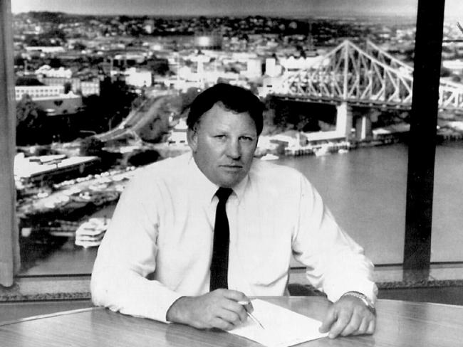 Paul Morgan in his office overlooking Brisbane’s Story Bridge in 1987