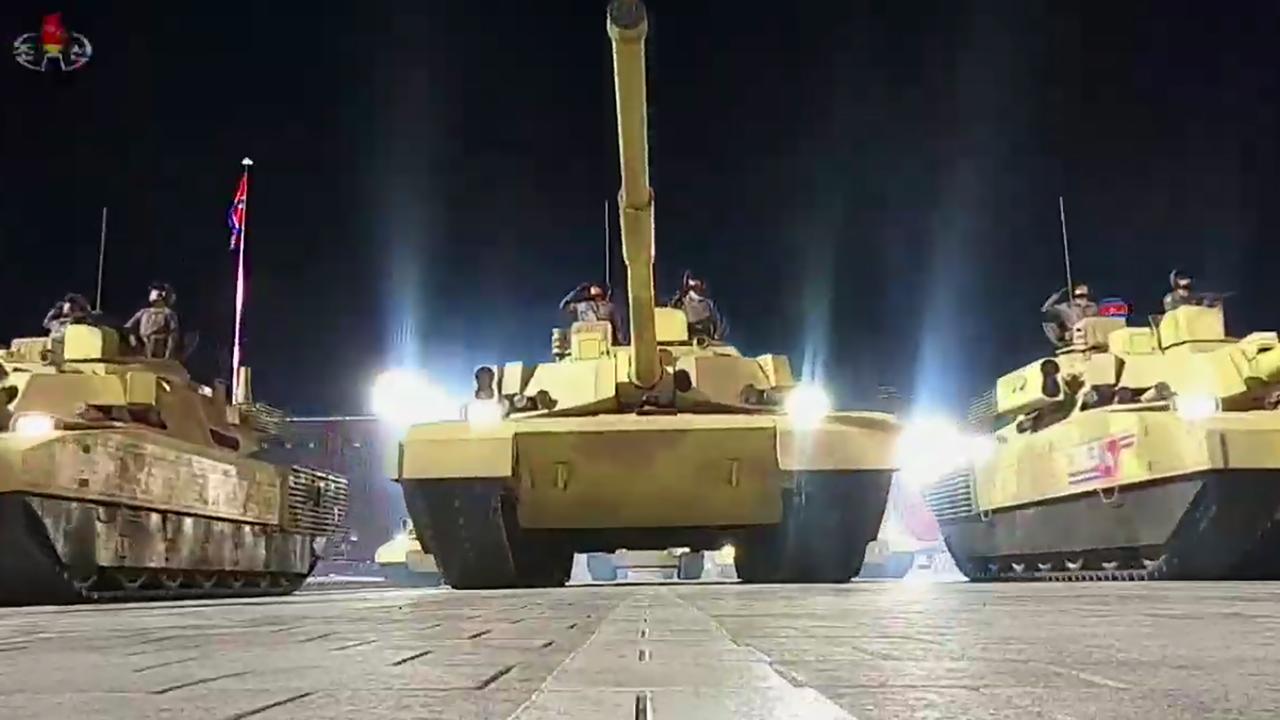 The parades are a show of military might. Picture: KCNA VIA KNS/AFP.