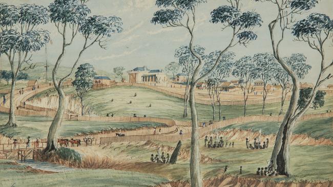 Robert Davenport: Adelaide from the north bank of the river Torrens. 1843-49.