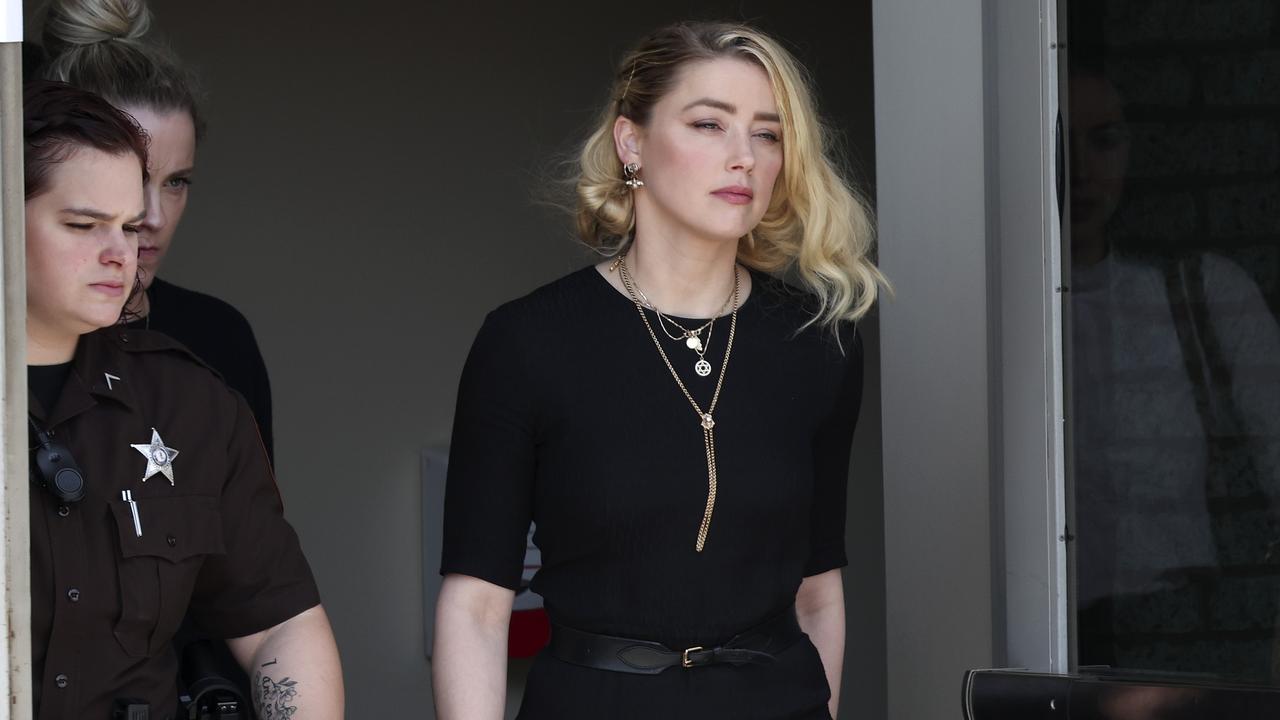 Actor Amber Heard departs the Fairfax County Courthouse. Picture: Win McNamee/Getty Images/AFP