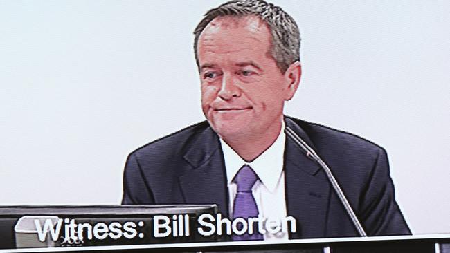 Bill Shorten gives evidence for the second day of the royal commission into union corruption in Sydney.