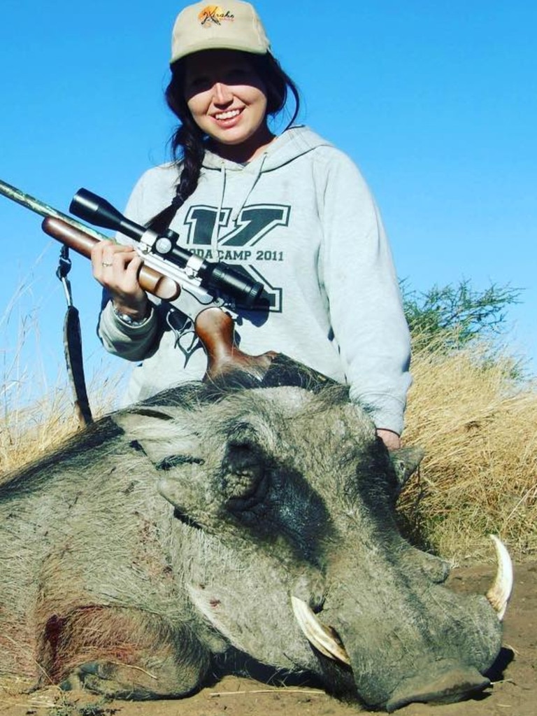 Paige killed this warthog during an African hunting trip.