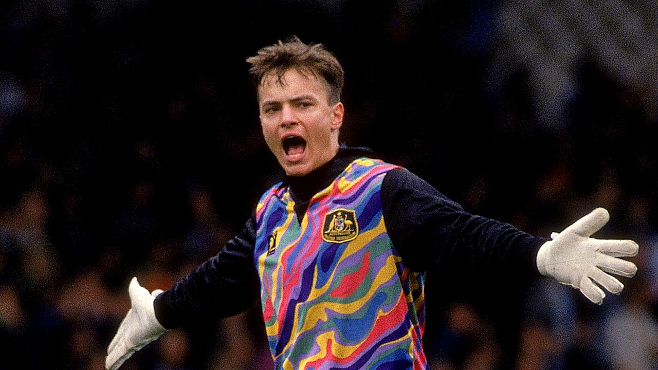 Mark Bosnich playing for Australia in 1993.