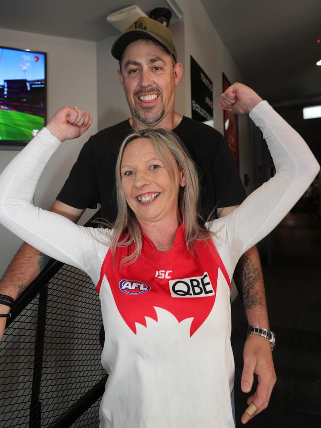 AFL grand final celebrations around Geelong . The Sporting Globe Geelong left: Elton May and Ally Jenkins Picture: Mark Wilson