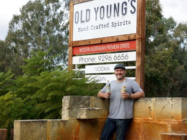 James Young out the front of his distillery.