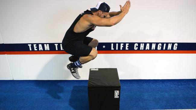 It doesn’t have to be as brutal as box jumps, just hopping can help. Picture: Supplied