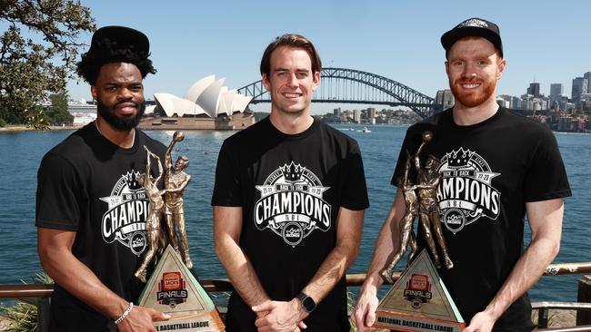 Angus Glover won two NBL titles at the Kings alongside former coach Chase Buford. Picture: Getty Images