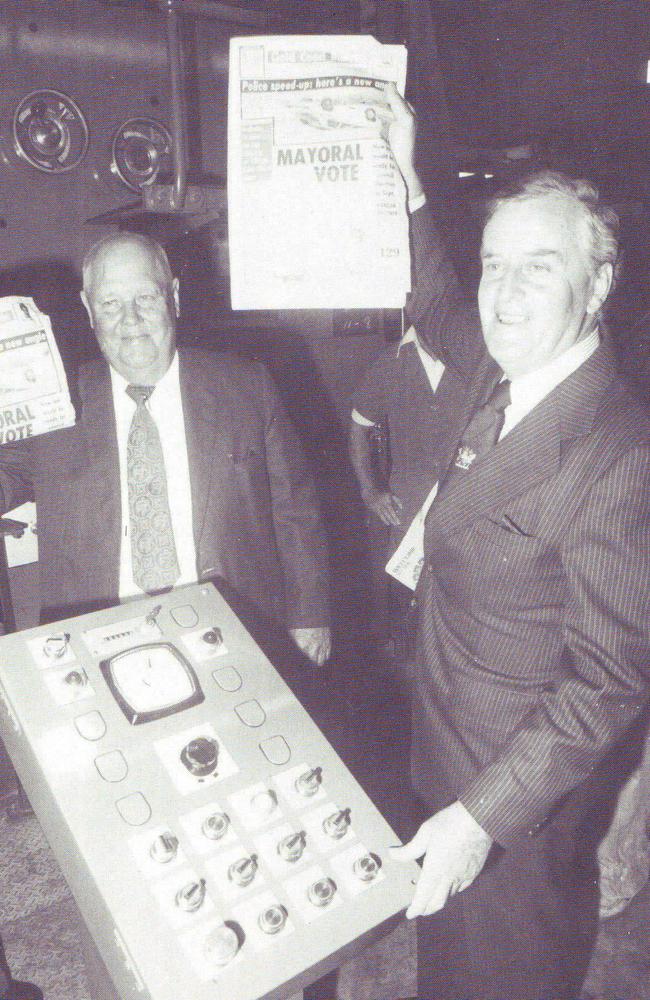 Sir Joh Bjelke-Petersen and John Rootes, MBE opening the Gold Coast Bulletin Molendinar Offices in 1978 Picture: Supplied