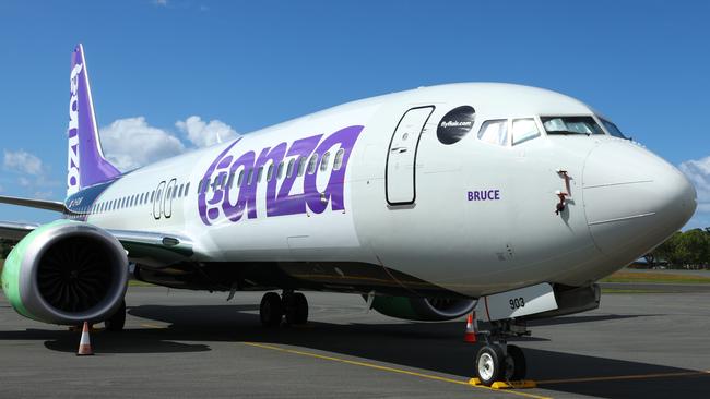 Grounded Bonza planes at Sunshine Coast airport on Tuesday morning. Picture Lachie Millard