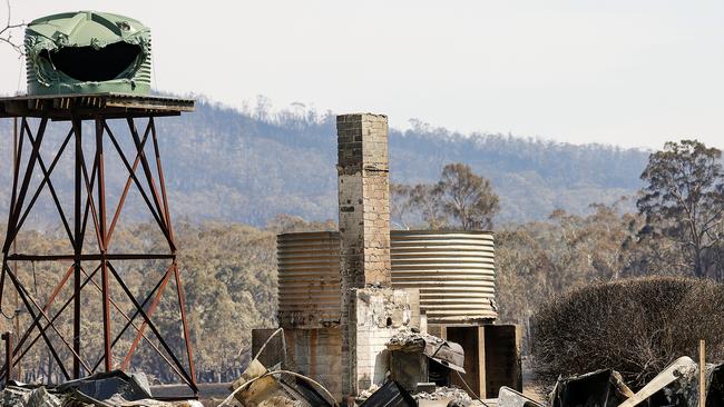 Homes have been lost in the bushfire near Beaufort that is creating the most concern for firefighters ahead of catastrophic fire conditions on Wednesday. Picture: Ian Currie