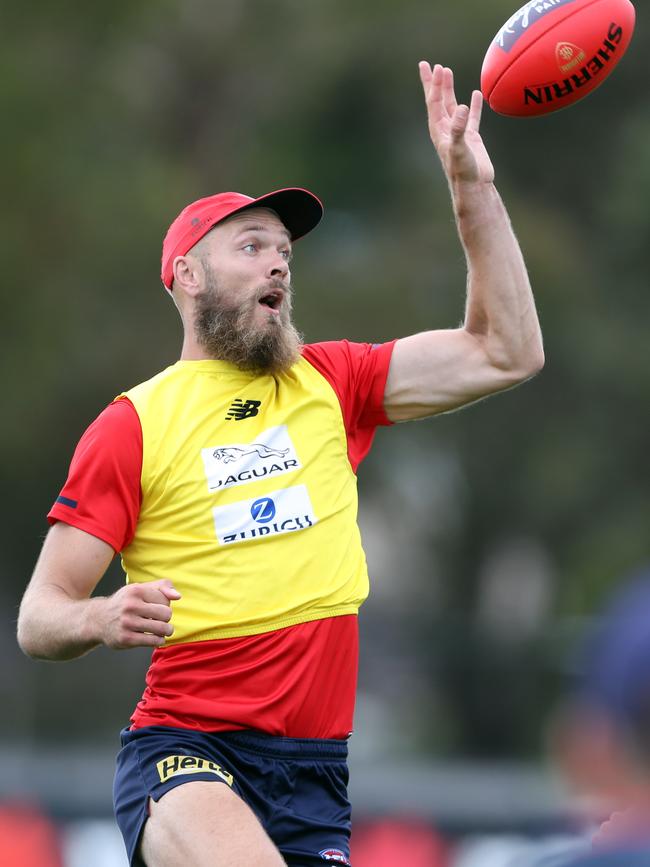 Max Gawn racks up lots of points from hitouts to advantage. Picture: David Crosling