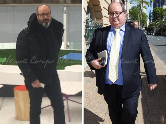 Clive Mensink as he looks now, left, and during his time as an Australian CEO. Picture (left): Ella Pellegrini