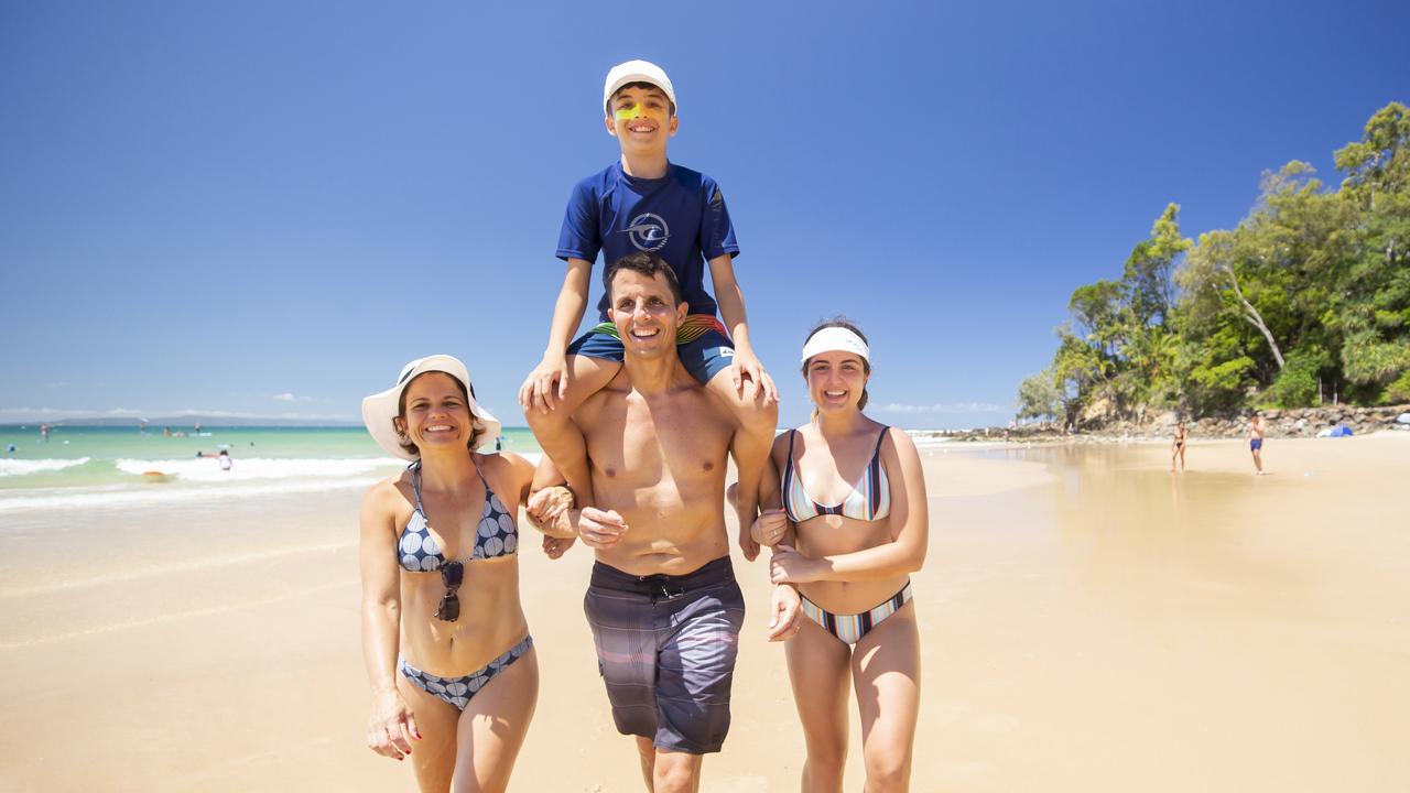 Andre and Maira Lopes from North Lakes who are holidaying in Noosa with their children Julia 16, and Rafael 11 for the Christmas Holidays. Photo Lachie Millard