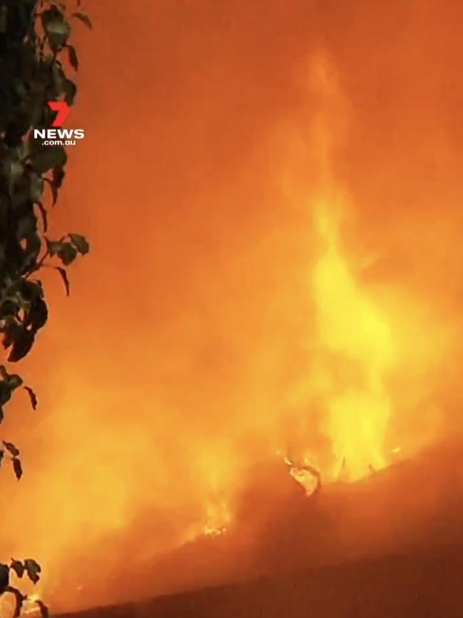 The ferocious blaze gutted the duplex next to Mr Tahmasebi’s home. Picture: 7 NEWS