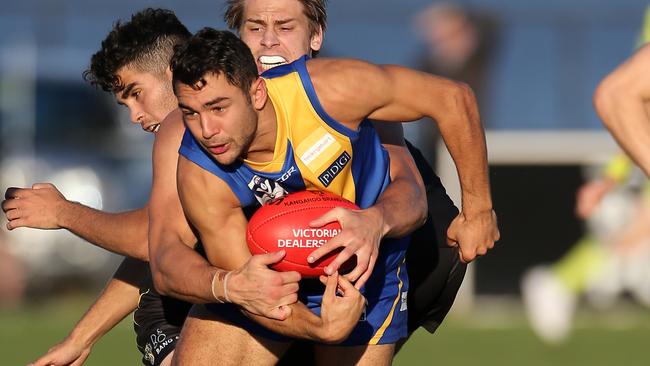 Mature-age Bulldog Ben Cavarra in action in the VFL last season.