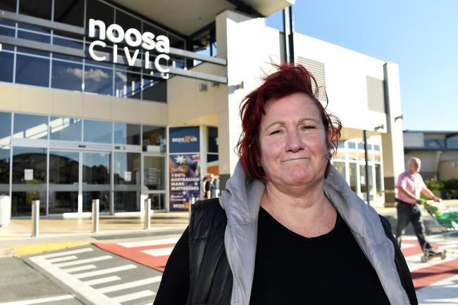 Two teens caught breaching COVID rules at Noosa Civic Shopping Centre. Pictured, customer Jenny Wagg. Photo Patrick Woods / Sunshine Coast Daily.