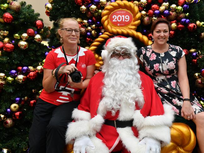 Set supervisor Kelly Staff, Santa and Stockland centre manager Diana Mitchell are getting prepared for special Santa sessions for children with sensory needs.