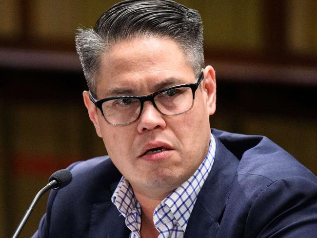 SYDNEY, AUSTRALIA - NewsWire Photos July 19, 2022: Wes Fang MLC speaking to a NSW Parliamentary Inquiry investigating the appointment of former deputy premier John Barilaro to the stateÃ¢â¬â¢s US trade commissioner role. Picture: NCA NewsWire / James Gourley