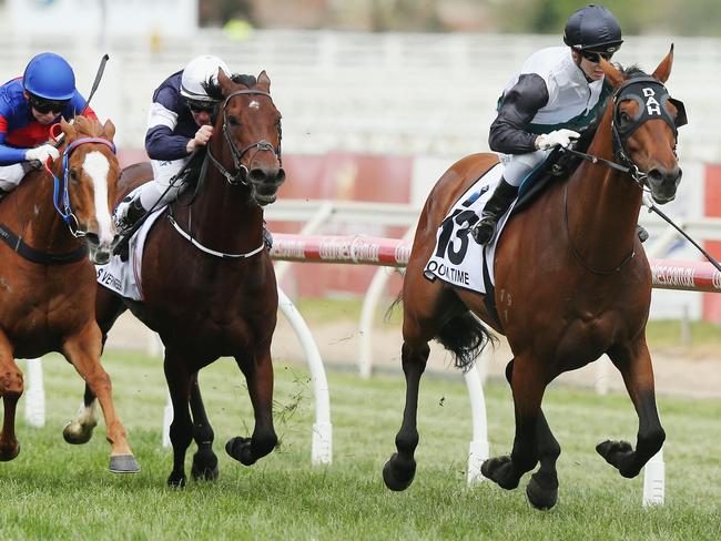 Boom Time wins this year’s Caulfield Cup. Picture: Getty Images