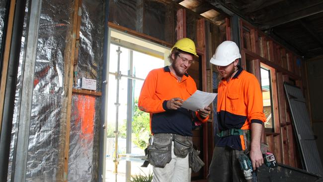 Carpentry students Chris Taylor and Sean Cullen. Picture: File