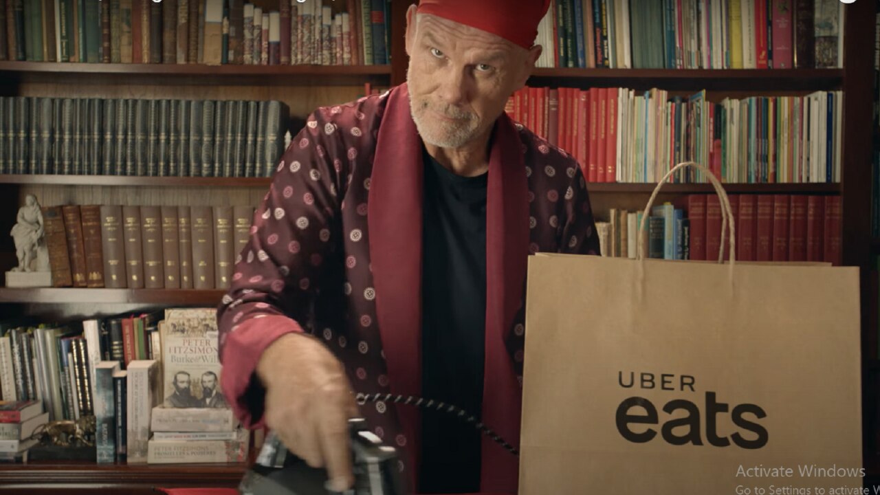 Pete receives his Uber swag