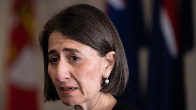 Gladys Berejiklian said early last week that she did not disclose the relationship, per the requirements under the NSW Ministerial Code of Conduct, because it lacked ‘sufficient status’. Picture: James Gourley