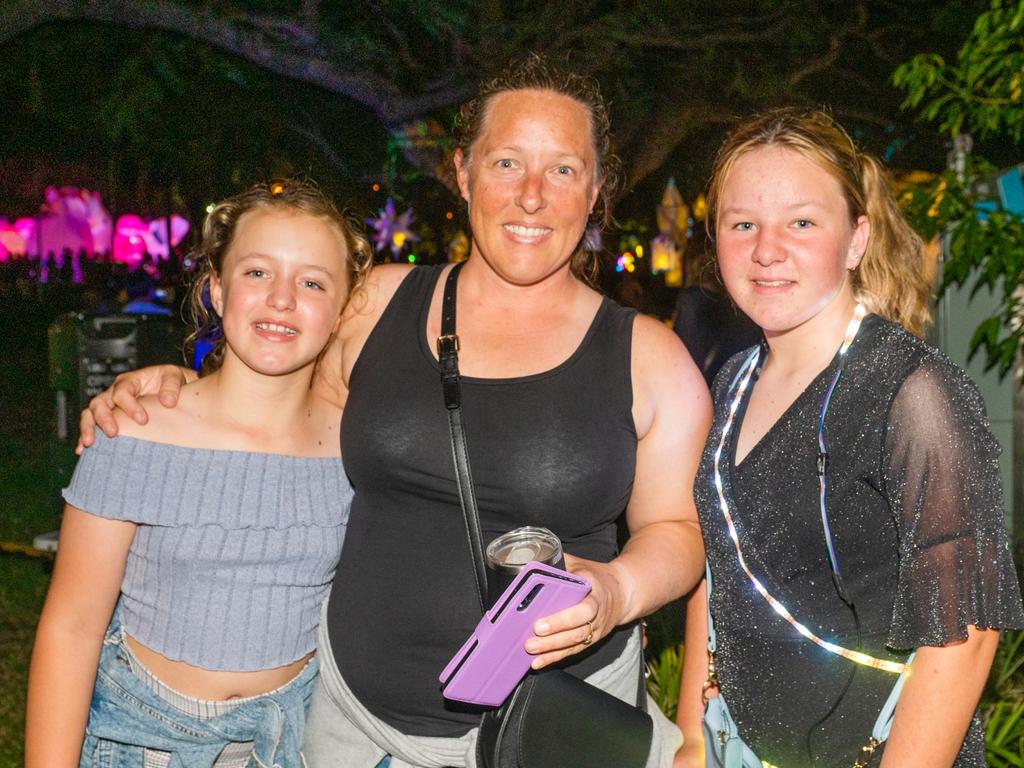 Blyss, Juanita and Lyric at Daly Bay Illuminate Queens Park Goldsmith Street, East Mackay Thursday 5 October 2023 Picture:Michaela Harlow