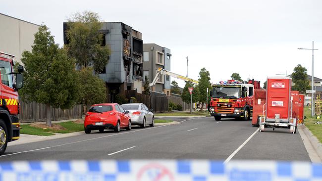 The three-storey townhouse has been destroyed. Picture: NewsWire / Andrew Henshaw