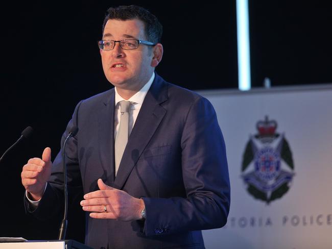 Victorian Premier Daniel Andrews speaks at the Chief Commissioner's Youth Summit. Picture: Hamish Blair