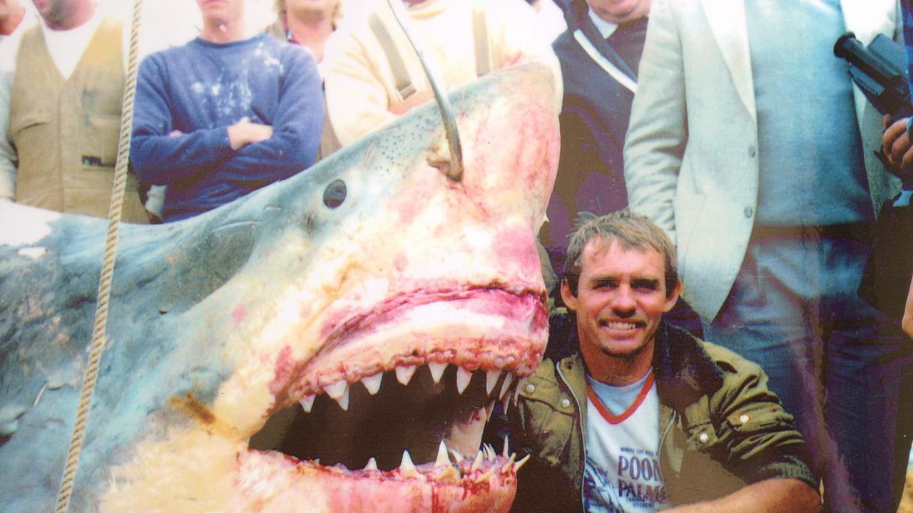 Vic with his record great white, caught near Phillip Island.