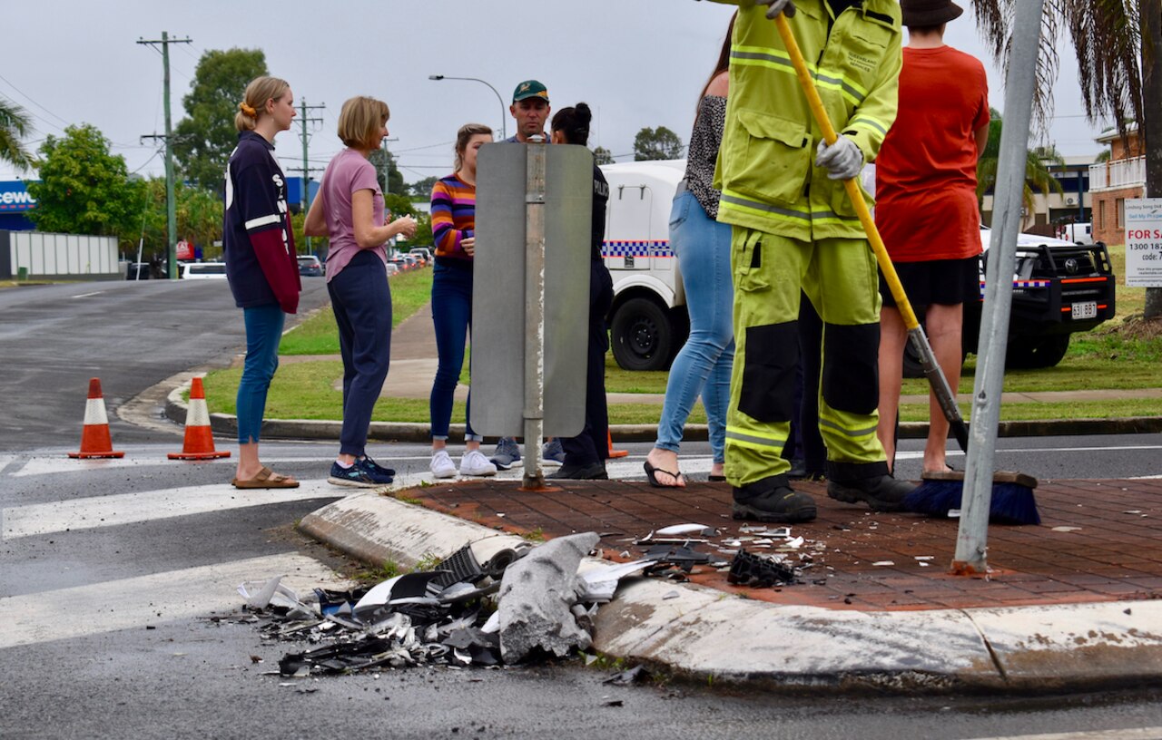 The crash happened along the Esplanade in Pialba. Picture: Isabella Magee