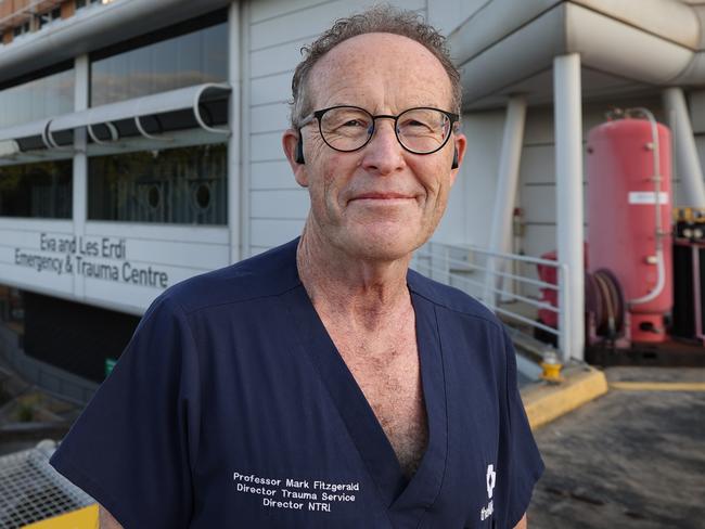 Professor Mark Fitzgerald on the helipad. Picture: David Caird