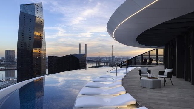 The hotel’s rooftop pool and bar.