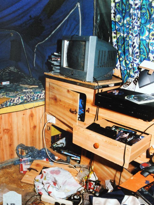 Police photograph of a room inside the house at Parafield Gardens.